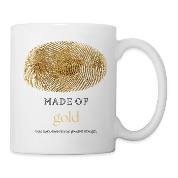 Aus Gold gefertigtes Fingerabdruck-Zitat-Design - Tasse - Weiß - Rechts