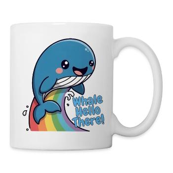 Rainbow Whale Hello There - Mug - white - Right