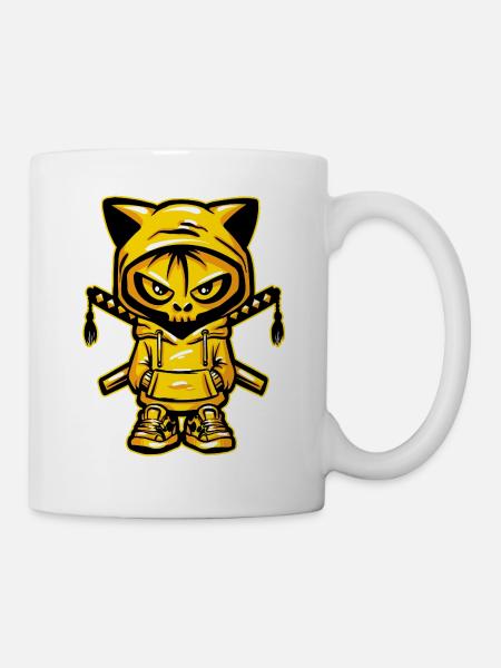 Ninja Skull Cat - Mug - white