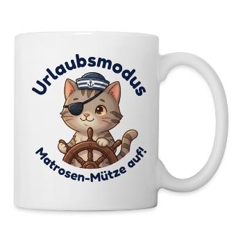 Kater Urlaubsmodus Matrosenmütze - Tasse - Weiß - Rechts