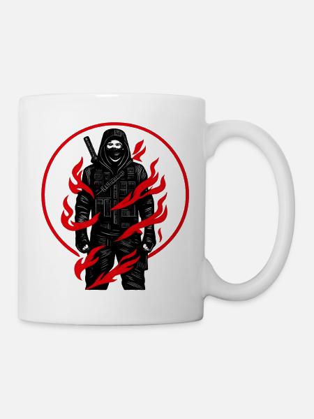 Flammenritter im Schatten - Tasse - Weiß