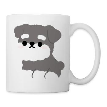 Grey Fluffy Schnauzer Pup Charm - Mug - white - Right