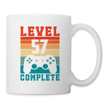 57th Birthday Level 57 Complete 57 Years Gamer - Mug - white - Right