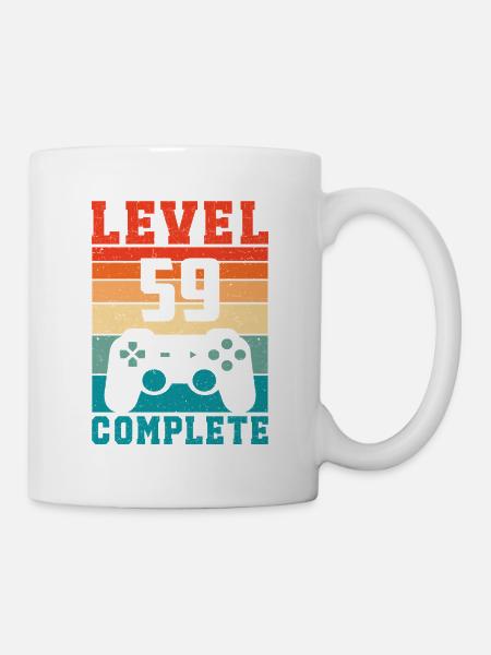 59. Geburtstag Level 59 Complete 59 Jahre Gamer - Tasse - Weiß