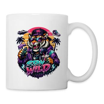 Tiger DJ Stay Wild Neon - Mug - white - Right