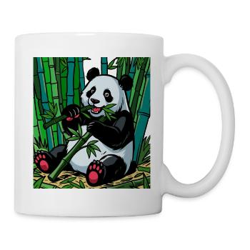 Panda in the Bamboo Forest – Bright Colors - Mug - white - Right