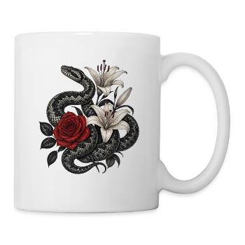 Black and red flower snake - Vipera berus - Mug - white - Right