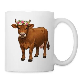 Vache brune - Mug blanc - blanc - Droite