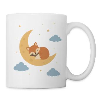 Cute fox sleeping on the moon - Mug - white - Right