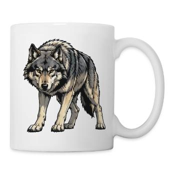 Gray Wolf Illustration - Mug - white - Right
