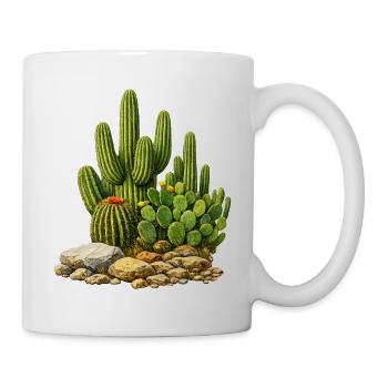 Cacti with flowers - Mug - white - Right