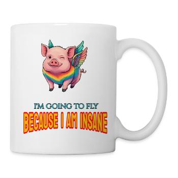 Je vais prendre l’avion parce que je suis fou - Mug blanc - blanc - Droite