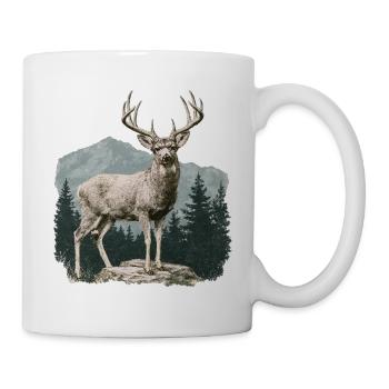Deer with antlers - Mug - white - Right