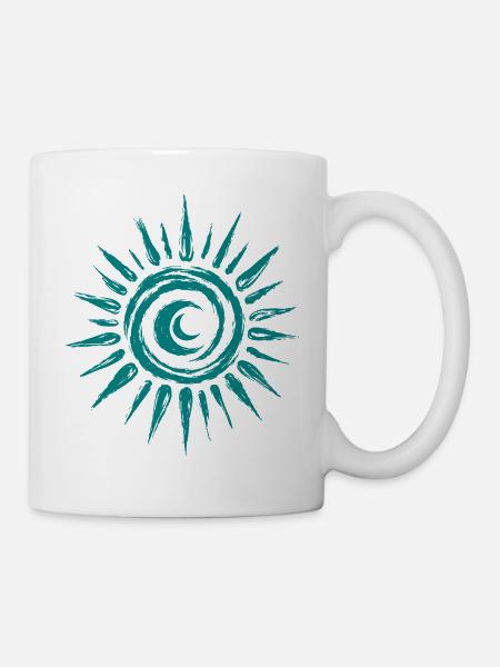 Sonne Mond - Tasse - Weiß