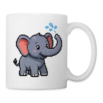 Pixel Elephant with Bubbles - Mug - white - Right