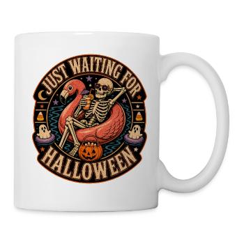 Just Waiting For Halloween Skeleton Flamingo - Mug - white - Right