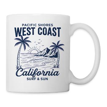 Surf Vintage de la côte ouest de la Californie - Mug blanc - blanc - Droite