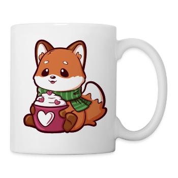 Cuddly Fox with Hearts Mug and Scarf - Mug - white - Right