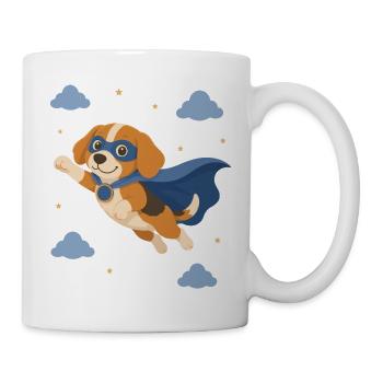 Beagle Superheld mit Umhang - Tasse - Weiß - Rechts