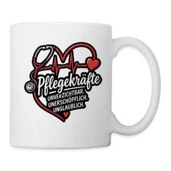 Pflegekraft Herzbeat Motiv - Tasse - Weiß - Rechts