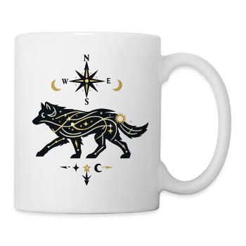 Loup de l’Étoile du Nord avec Chemins Stellaires - Mug blanc - blanc - Droite