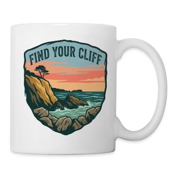 Vintage Cliff and Ocean Motivationspatch - Tasse - Weiß - Rechts