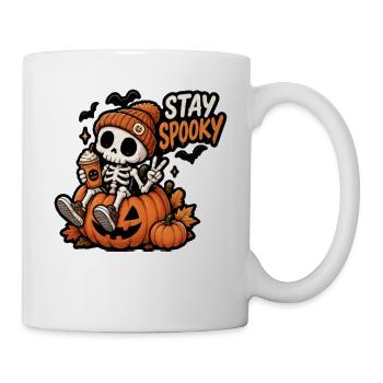 Reste Squelette Effrayant dans la Citrouille - Mug blanc - blanc - Droite