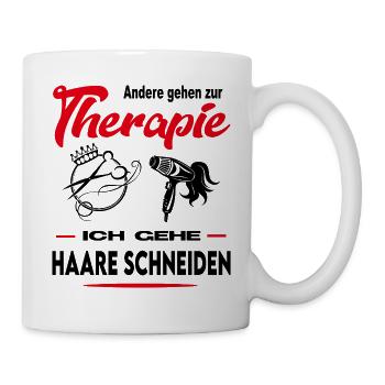 Frisör Frisörin Friseuse Haare schneiden Beruf - Tasse - Weiß - Rechts