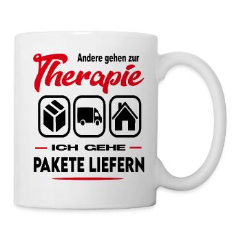 Paketbote Postbote Paketzusteller Berufe Arbeit - Tasse - Weiß - Rechts
