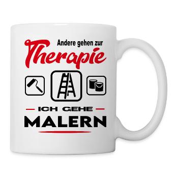 Maler Malerin Beruf Arbeit Rigipser Baustelle - Tasse - Weiß - Rechts