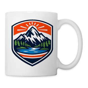 Mountain Sunrise Shield - Mug - white - Right