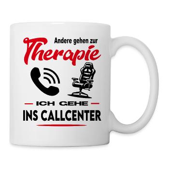 Callcenter Agent Telefon Beruf Arbeit Job - Tasse - Weiß - Rechts