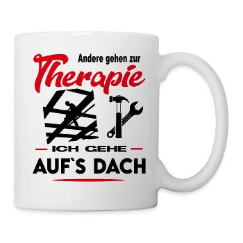 Dachdecker Dachdeckerin Beruf Arbeit - Tasse - Weiß - Rechts