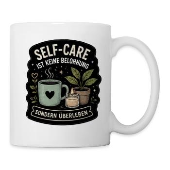 Self-Care Überleben Motiv - Tasse - Weiß - Rechts