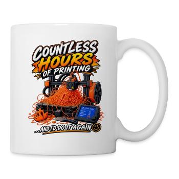3D Druck Fehldruck – Countless Hours of Printing - Tasse - Weiß - Rechts