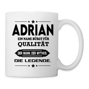 Adrian Die Legende Name Mann Mythos Sprüche - Tasse - Weiß - Rechts