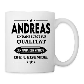 Andreas Die Legende Name Mann Mythos Sprüche - Tasse - Weiß - Rechts