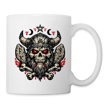 Viking Skull Kriegshelm Motif - Tasse - Weiß - Rechts