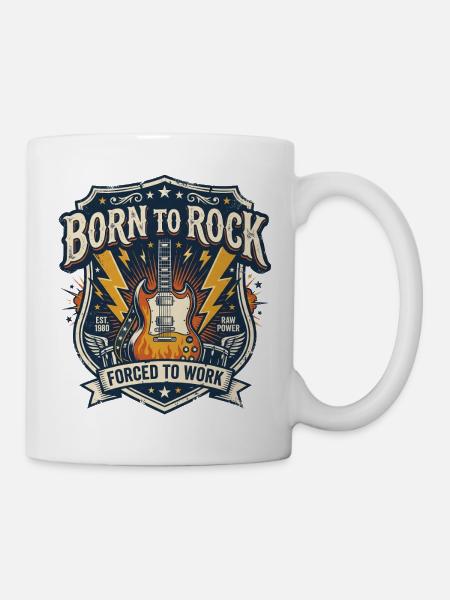 Geboren zum Rocken - Tasse - Weiß