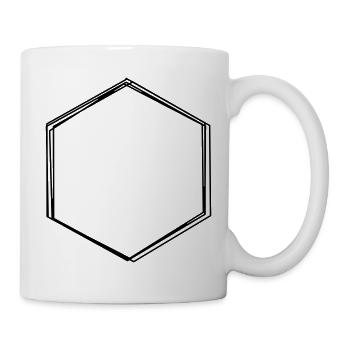 Sechseck handgezeichnet - Tasse - Weiß - Rechts