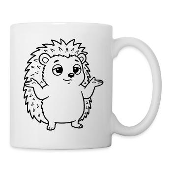 Igel Achselzucken - Tasse - Weiß - Rechts
