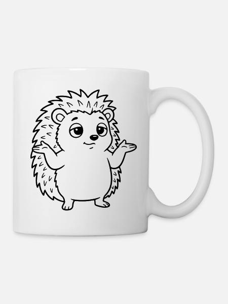 Igel Achselzucken - Tasse - Weiß