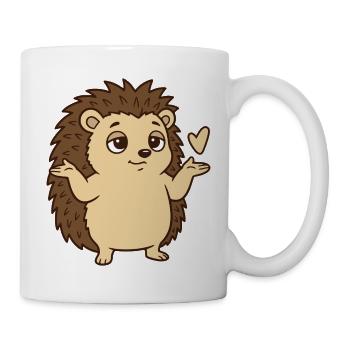Igel Achselzucken Geste - Tasse - Weiß - Rechts