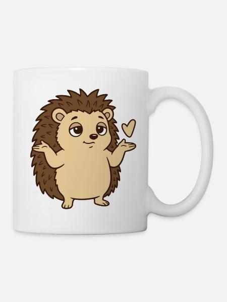 Igel Achselzucken Geste - Tasse - Weiß