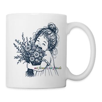 Veganer lieben Blumen - Tasse - Weiß - Rechts