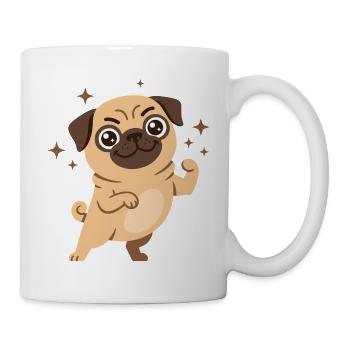 Mops Sternenzauber - Tasse - Weiß - Rechts