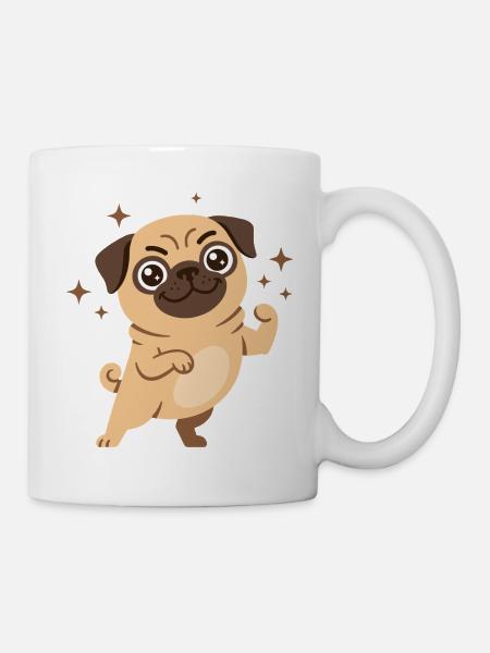 Mops Sternenzauber - Tasse - Weiß