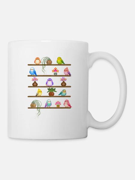 Die Blumen und die Vögel - Tasse - Weiß