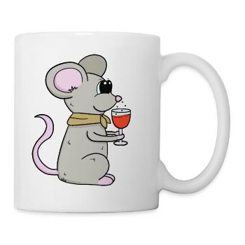 Maus Partymaus mit Spaßgetränk - Tasse - Weiß - Rechts