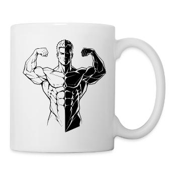  Backprint: Bodybuilders Gym Workout Sport, - Tasse - Weiß - Rechts